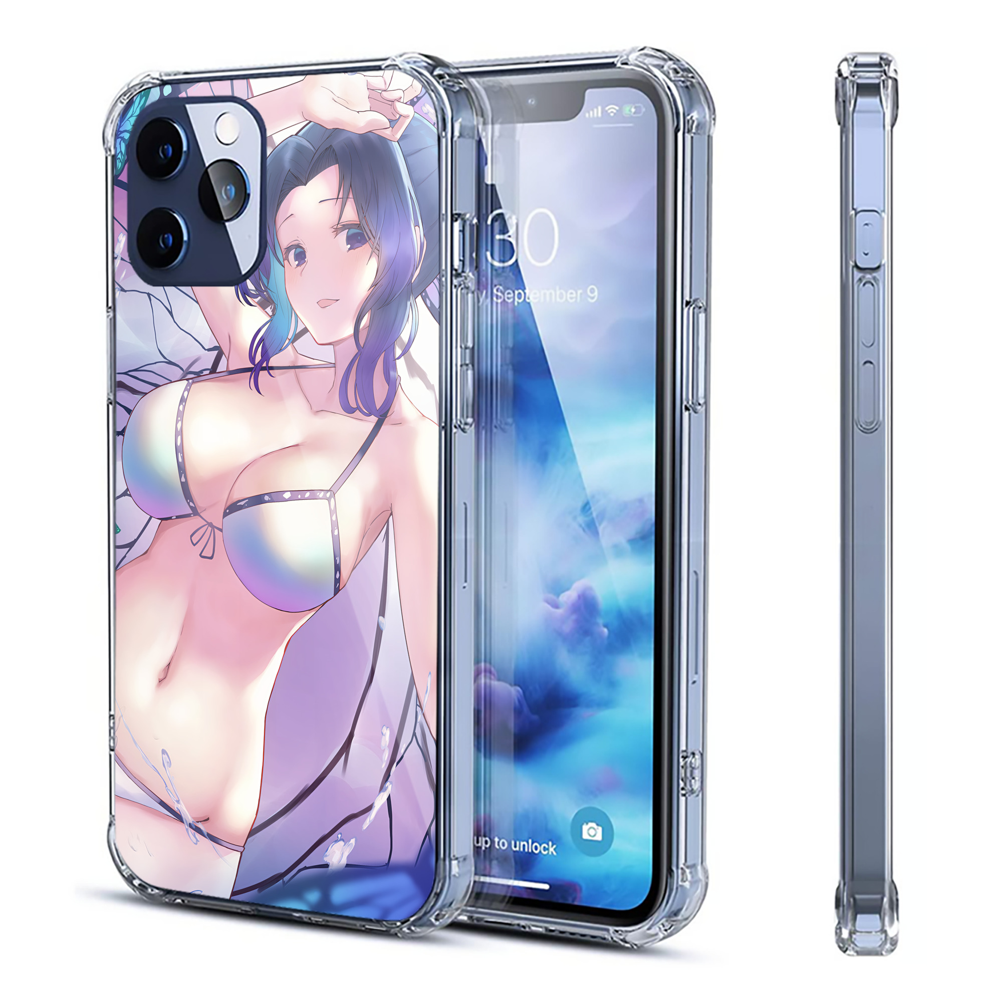 （画像用） 鬼滅の刃（きめつのやいば）蟲柱-胡蝶 しのぶ／こちょう しのぶ Kochou Shinobu 【iPhone 12シリーズ対応】透明スマホケース（クリアソフトケース）